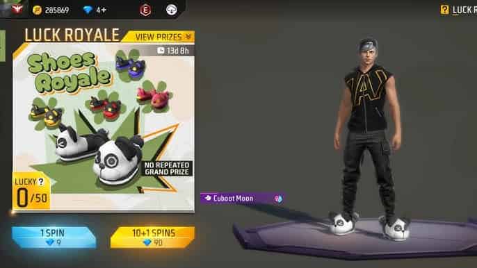 New Shoes Royale in Free Fire Qboot Moon